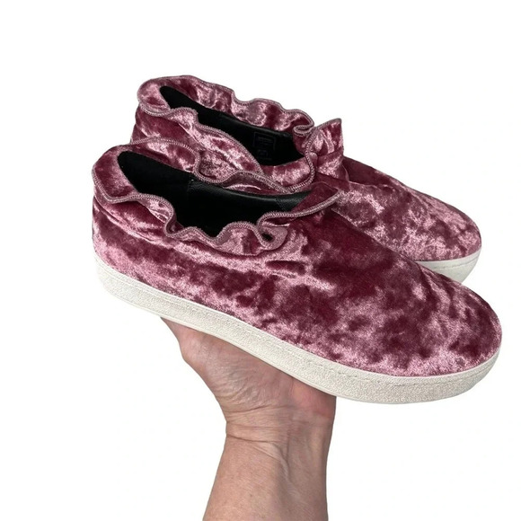 Opening Ceremony DiDi‎ Ruffle Ash Rose Platform Velvet Shoes Size 37 M New - Picture 5 of 12